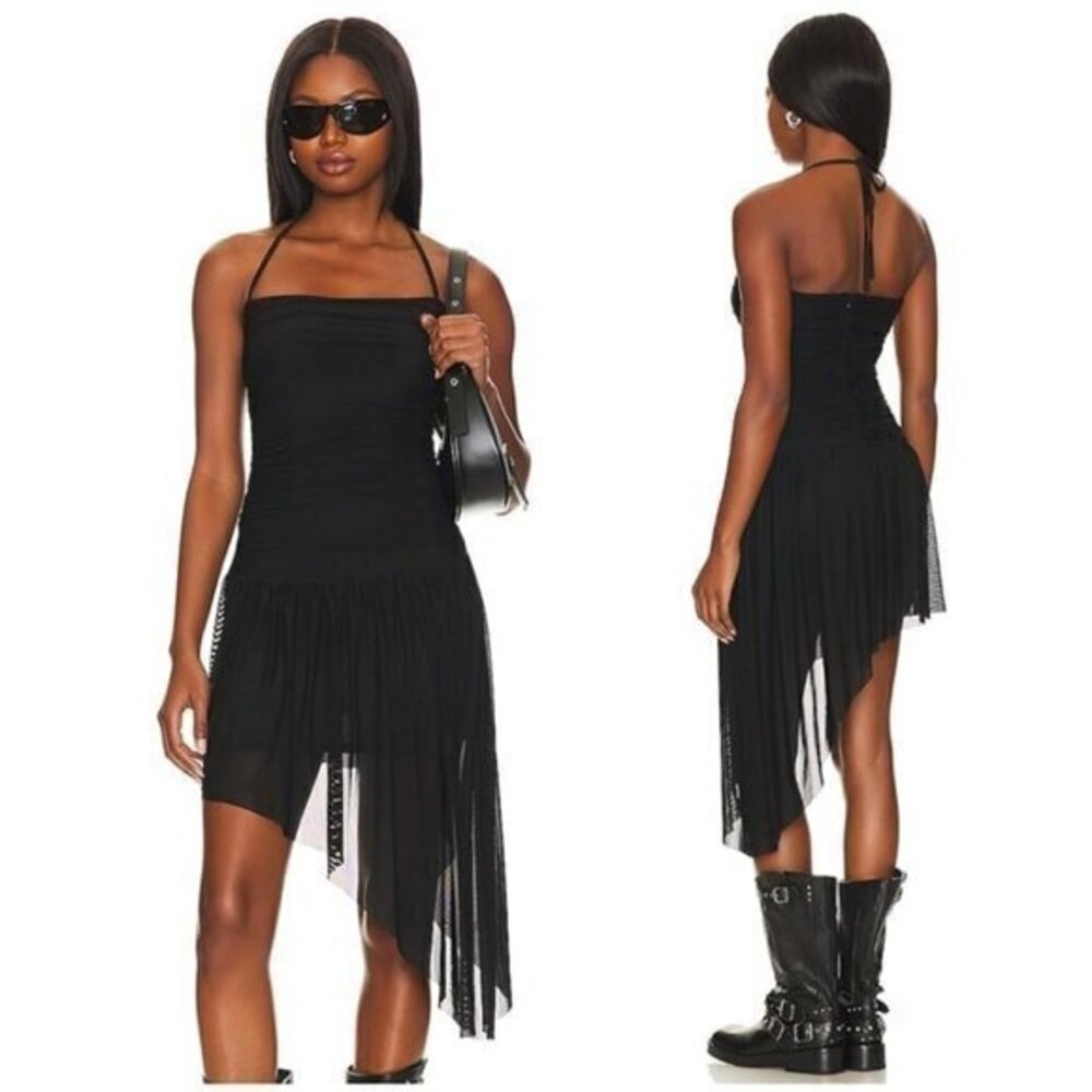 MORE TO COME Kristen Asymmetrical Dress - Black